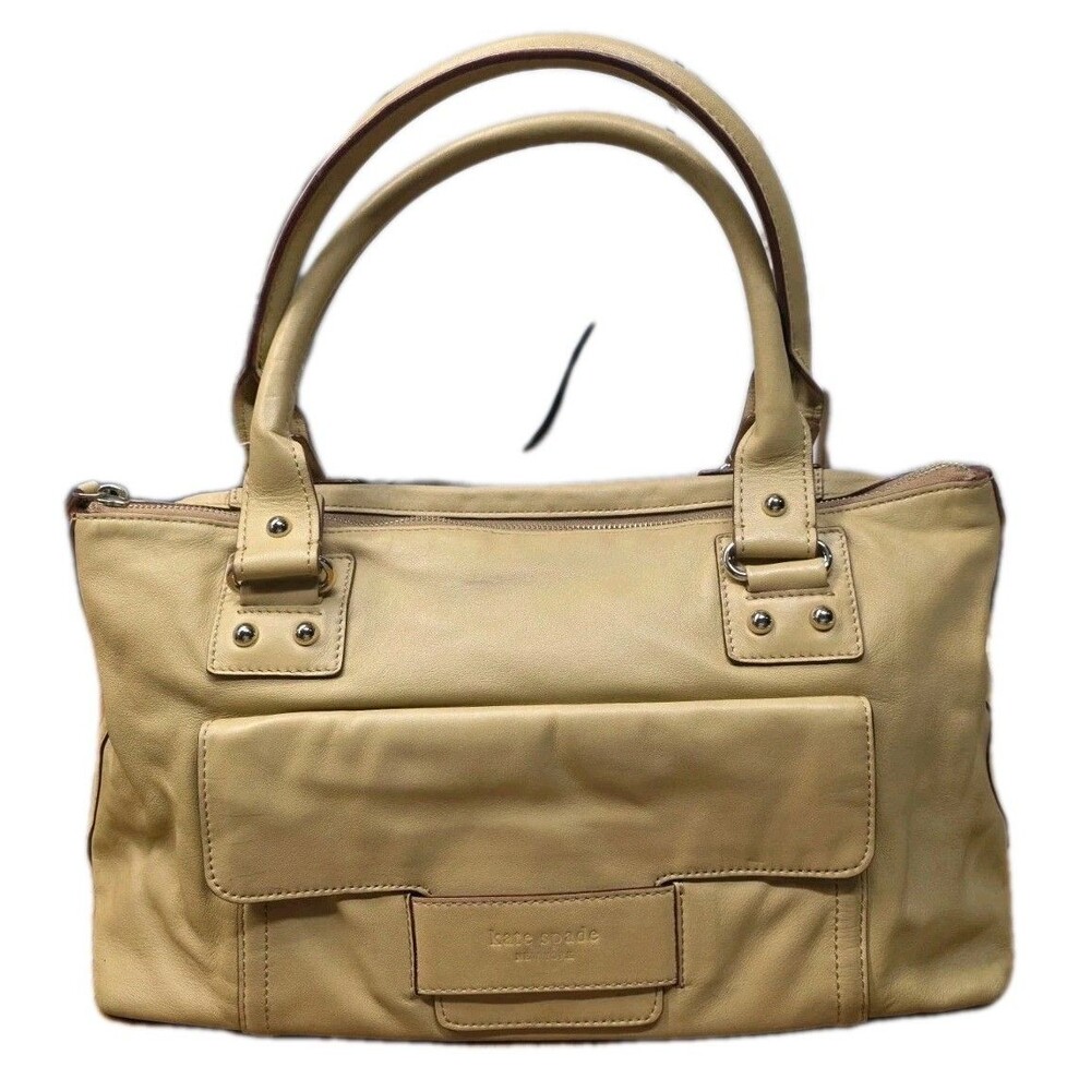 Kate Spade Leather Billie Tompkins Square Satchel Shoulder Bag In Coffecrem